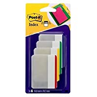 Post-It 686F-1 - Pack de 4 indexes rígidos planos- 51 x 38 mm- multicolor